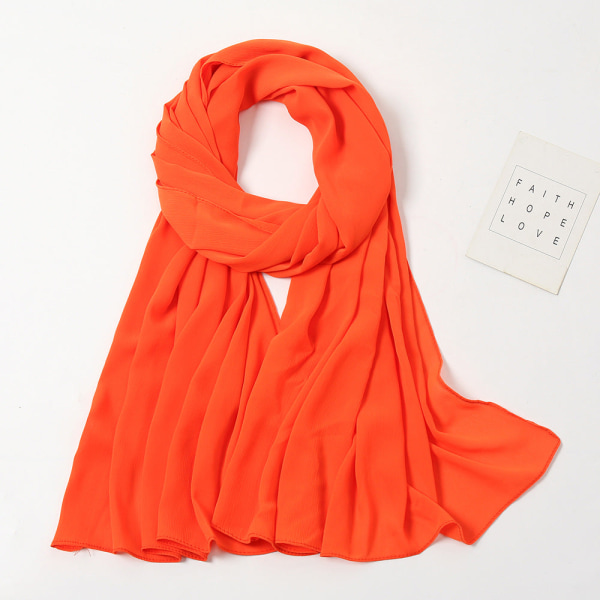 Dametørklæde sjal 2022 Monokrom Chiffon åndbar Orange 175-70cm
