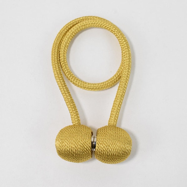 Yksinkertainen yksivärinen kuulokeverho Magneettinen solki verhon sideköysi Golden yellow