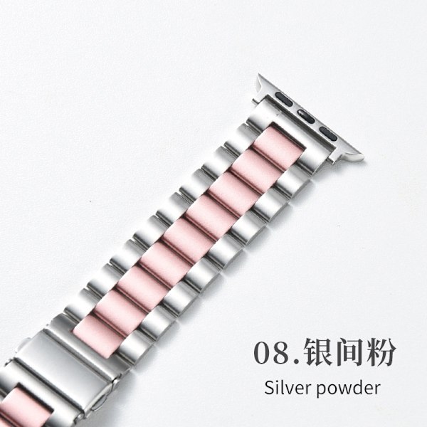 Kellon ranneke Apple Watch iWatch 38/40/41/42MM hopeajauhe kiinteä vyö