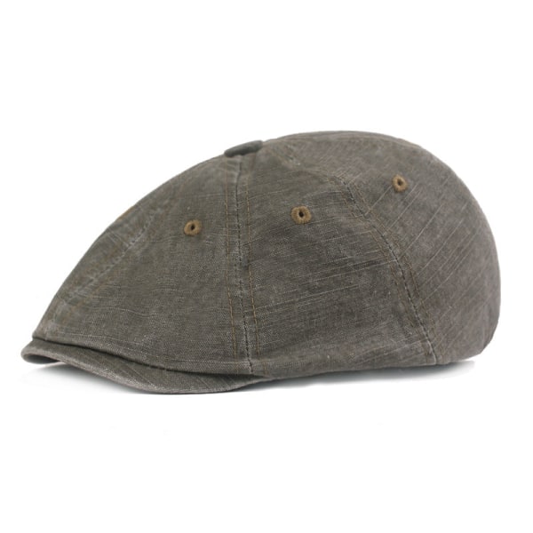 Baretter Hat Vasket Gammel Peaked Cap Mænd Baret Retro Casual Advance Hatte Midaldrende Ældre Hat Army Green M（56-58cm）