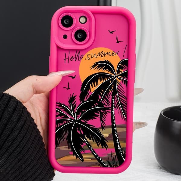 2 kpl Kotelo iPhone 17 511351 Auringonlasku Kookospalmut