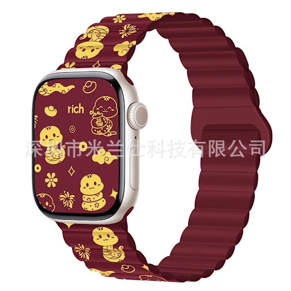 Urrem til Apple Watch iWatch 38/40/41/42mm-S10 60 Year of the Snake Limited Edition-Vinrød