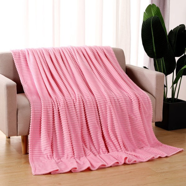 Four Seasons Blanket Tykkede Flanell Vinterlur Enkelt Sofa Blanketark Pink 180*200cm