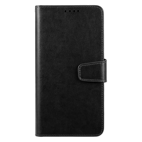 Etui til iPhone 15 Plus sort lammeskind flip kortholder læder