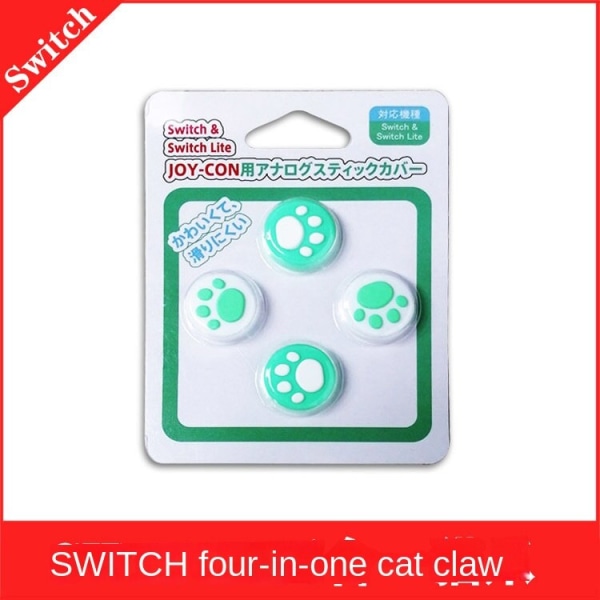 Kytkimen kahvalle, neljä yhdessä cap Animal Crossing Friends Club Joystick Cap Silicone Nslite Cat's Paw White Blue