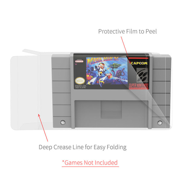 SNES-pelikortin suojakotelo SNES-säilytyslaatikon näyttörasia SNES-kasetinsuoja