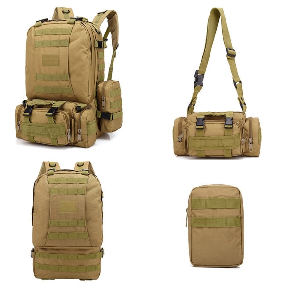 Kvinnor tjej ryggsäck axelväska skolväska Multifunktionell Taktisk Vandring Utomhus Kamouflage Mix Pack Travel Army Fan Khaki
