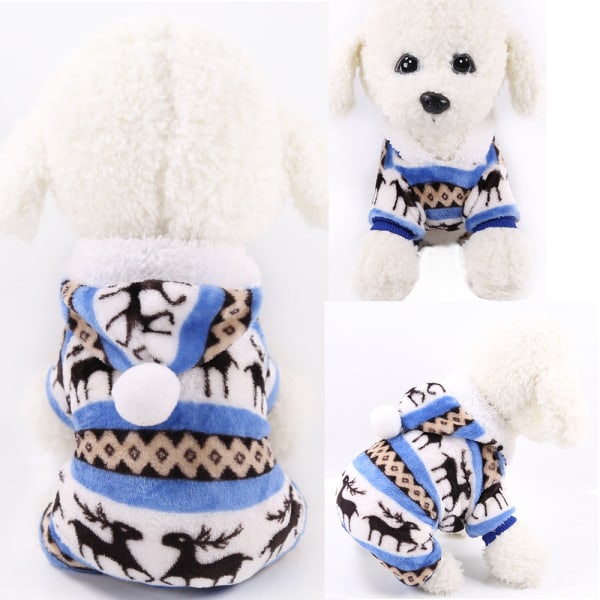 Knapp för husdjurskläder Fyrbensflanell Varma färgglada ränder och prickar black and white cow transformation XS back length 20cm