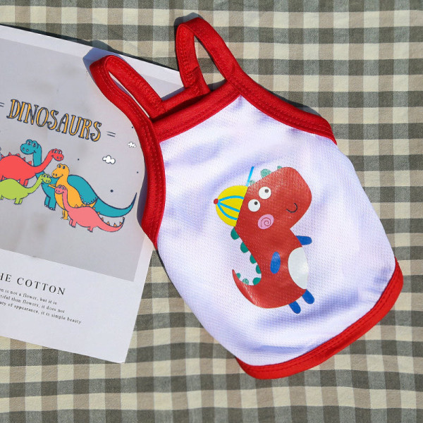 Husdjurskläder Camisole Mesh Andas små och medelstora hundar Vår- och sommartillbehör red dinosaur l