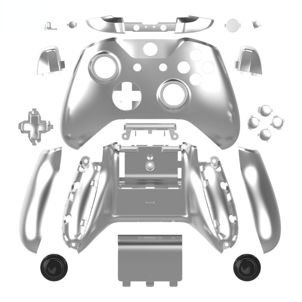 For Xbox One Slim elektrobelagt gamepad-deksel Tilbehør Xbox One S-håndtaksknappreparasjon Electroplating Silver