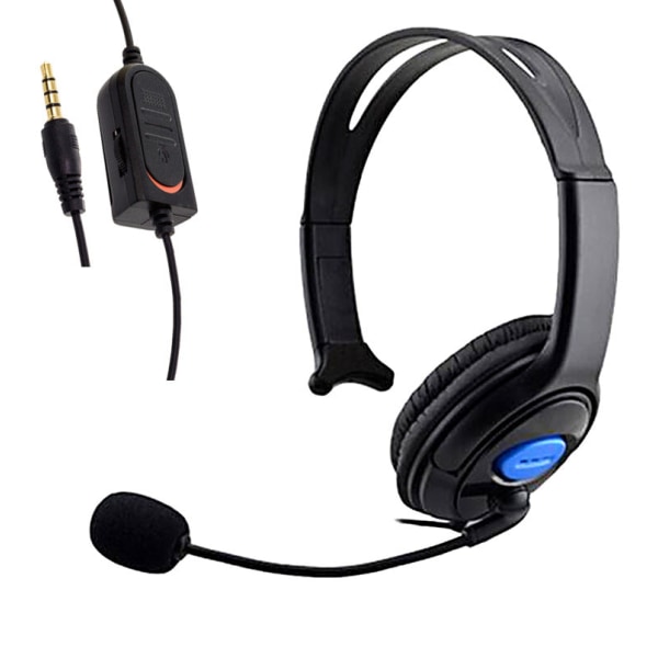 For PS4 Unilateral Large Earphone Mikrofon Gaming Headset Slankt håndtak Headset Voice Chat Ps5