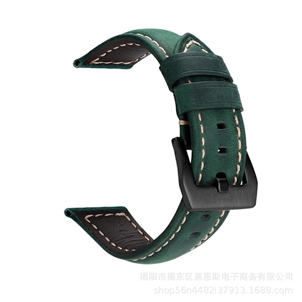 Urrem til Apple Watch iWatch Anvendelig interface 38-40-41mm HW-crazy horse læder mørkegrøn-sort spænde- PNH
