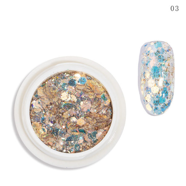 Negledekorasjoner for Nail Art paljetter 8-farger Glitter Goblin Pupil No GSP-139-03 nail stickers nail sequins