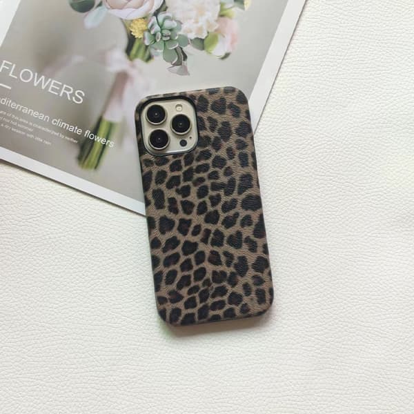 Deksel til iPhone 17 Røygrå Leopardtrykk Halvdekkende Tekstur