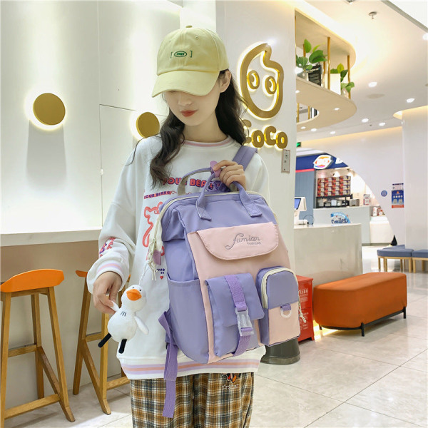 Kouluopiskelijareppu College Bookbag Matkalaukku Kampus Kevyt, söpö vedenpitävä Pink
