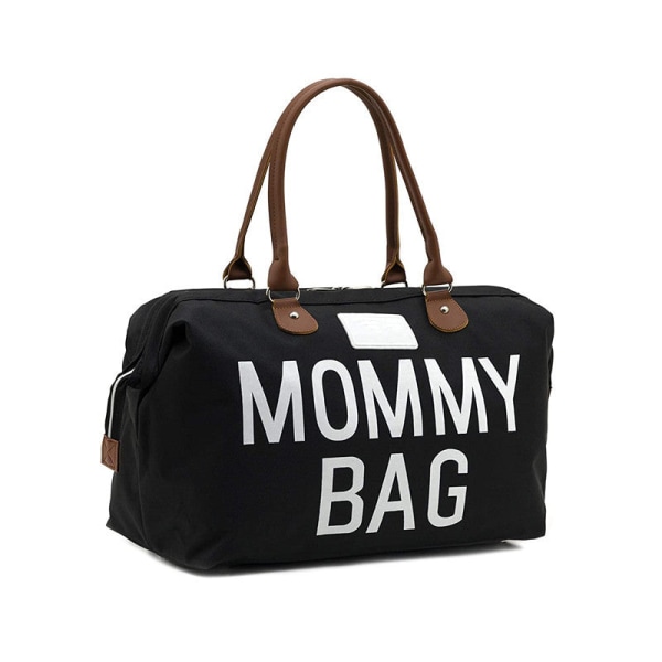Pusletasker Mommy Bag Multi-funktionel stor kapacitet Fashion Travel Håndtaske Black Without urine pad