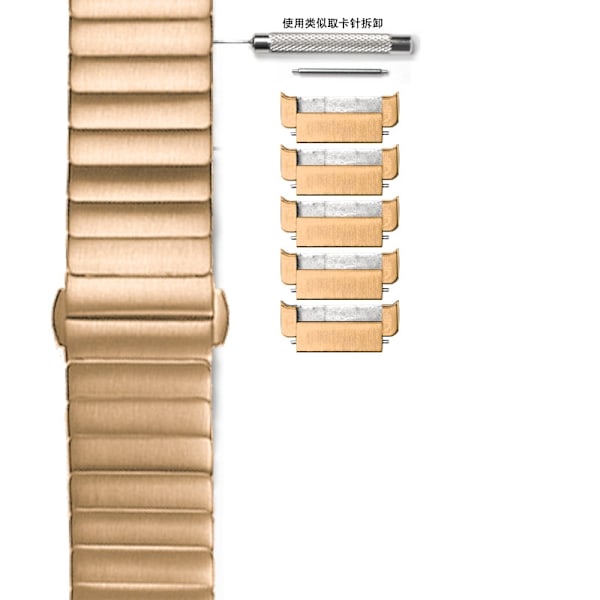 Klockarmband för Apple Watch iWatch fjärilslås roséguld 38/40/41/S10 42