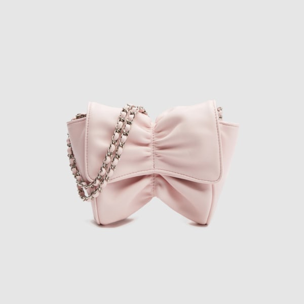 Handväska för kvinnor Kedja Liten fyrkantig specialintresserad designbåge Crossbody axel underarm Light pink New Product