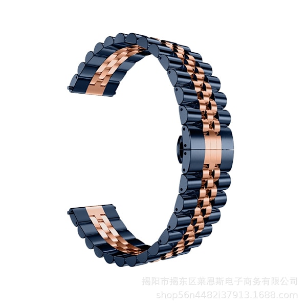 Klokkereim for Apple Watch iWatch Interface 38-40-41mm PG-blå og rosegull oksering fem perler