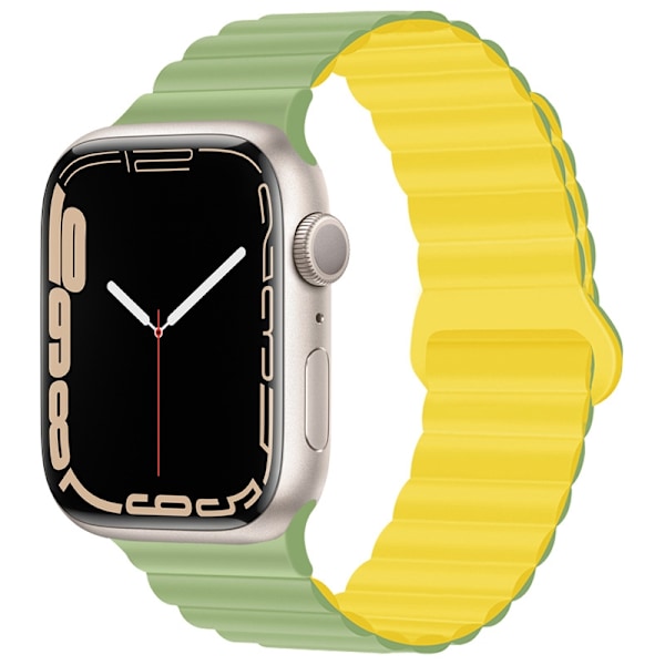 Urrem til Apple Watch iWatch 38/40/41/42mm mint med lysegul