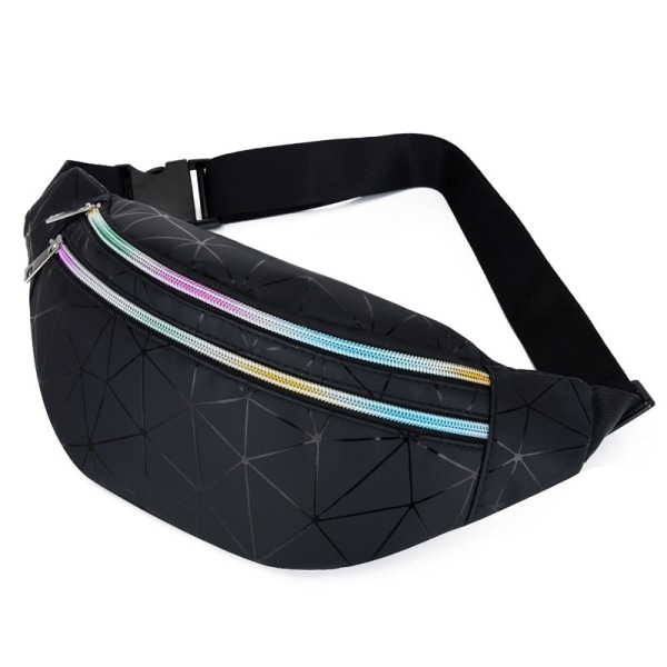 Mænd kvinder Fanny Pack taljetaske Dame Mobiltelefon Chest Fashion Laser Laser Black