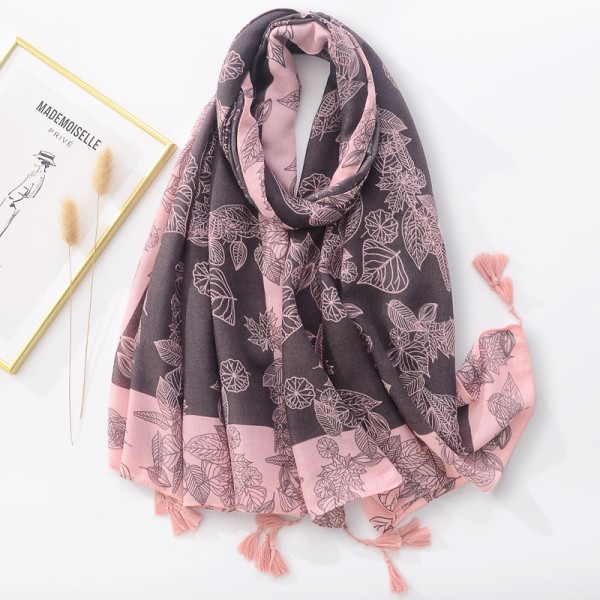 Women Scarf Shawl 2022 Spring Autumn Fresh Sun Protection Printing Casual C931-beige 180*90cm
