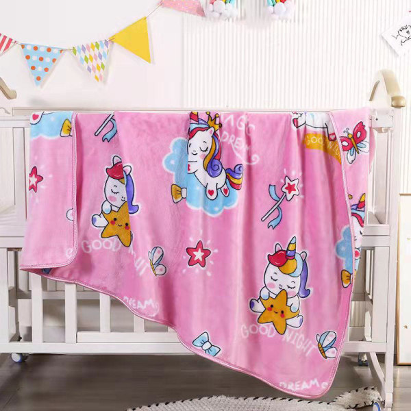 Lasten peitto Paksu Coral Fleece Lastenpeitto Napituspeitto Toimistopeitto Four Seasons -peitto Unicorn 100*130cm