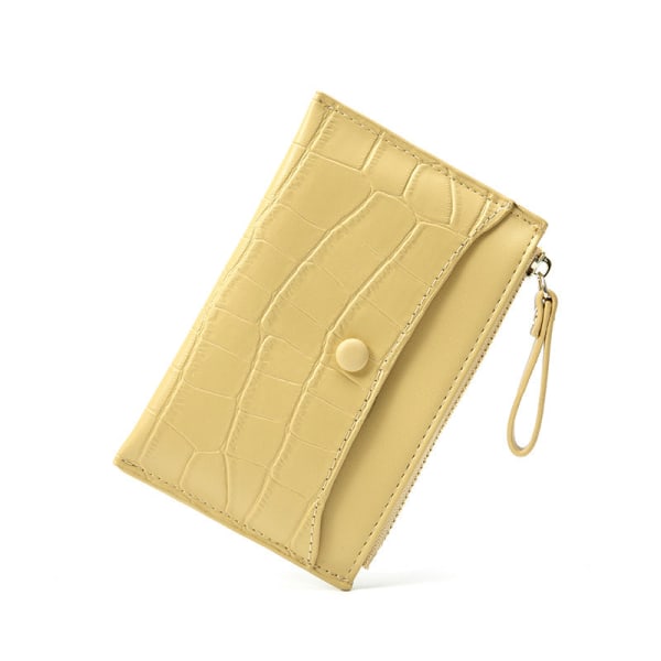 Kvinner lommebok myntveske Mini glidelås bag Ultra-tynn multi-kort-spor polyuretan kortholder kort Yellow