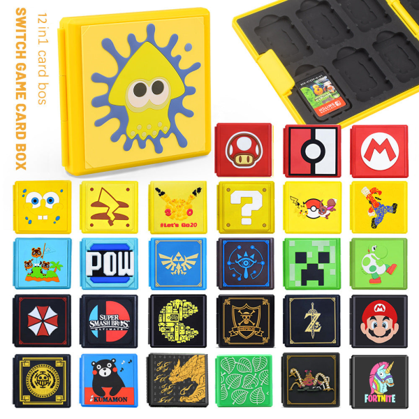Til Nintendo Switch Game Card Box NS OLED Storage Box Memory Card Box Opbevaring Tilbehørsboks Mario strap