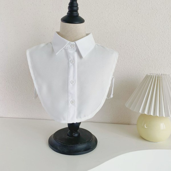 Kvinners falsk krage Avtakbar halv indre slitasje Base vinterskjorte med genserdekorasjon Chiffon round neck White