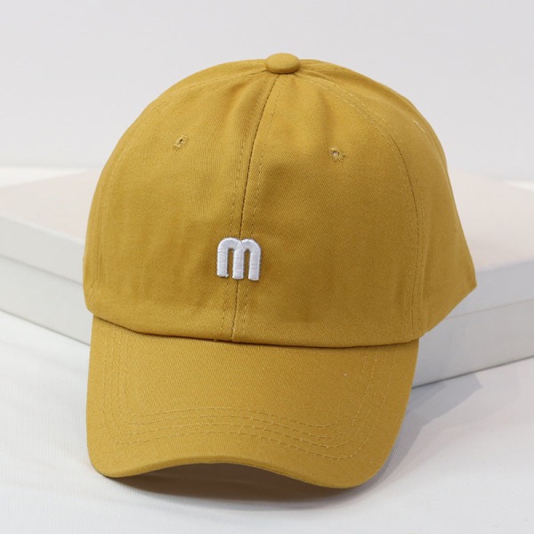 Baseballcaps 2022 mote Vår Sommer Brevbroderi Solskjerm Fritidslue Yellow M（56-58cm）