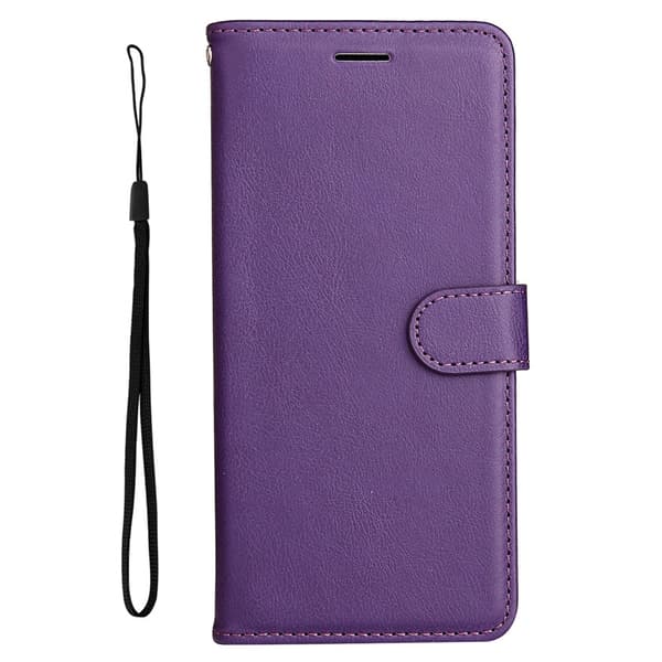 Fodral för iPhone 13 Mini lila grekisk stil klassiskt solid läder kortrem