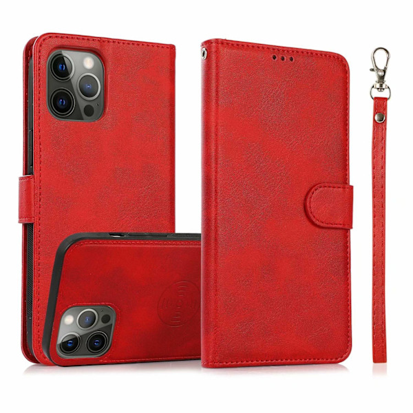 Etui til iPhone 14PRO MAX mørkegrøn to i en flip wallet læder split