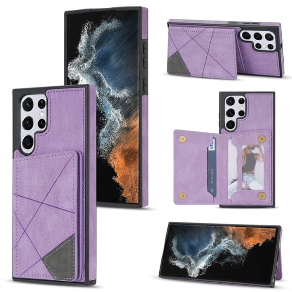 Etui til iPhone 13mini lilla syning kortholder læder mode