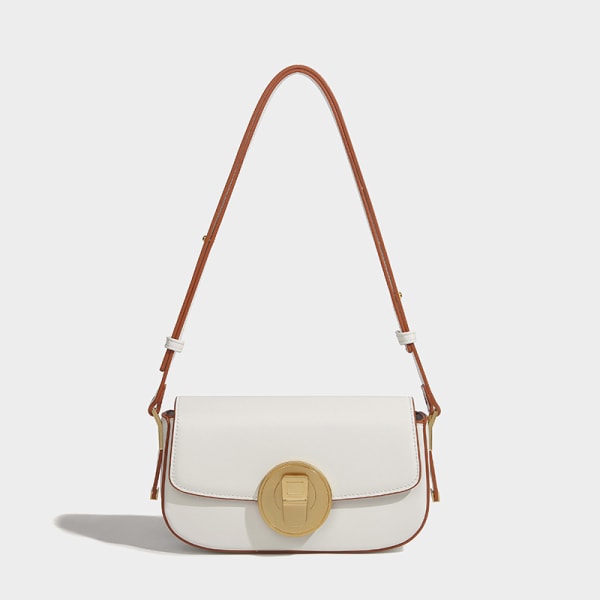 Handväska för kvinnor Stil underarm Liten fyrkantig specialintresse Design Advanced All-Match Shoulder Messenger Coconut milk White