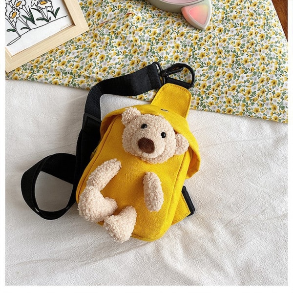 Menn kvinner Fanny Pack midjeveske Bear Japanese Women's Canvas Crossbody Women's Shoulder Yellow