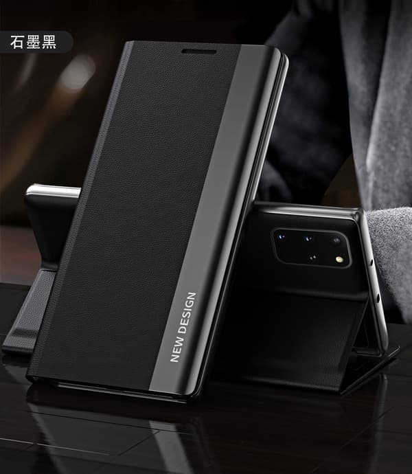 Etui til Samsung A70 3 Sort Magnetisk beslag læder flip