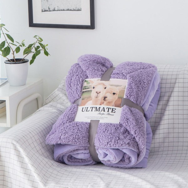 Berber Fleece Teppe Flanell Deksel Teppe Dyne Four Seasons Tykk Fleece Laken Teppe Anna purple 200x230cm