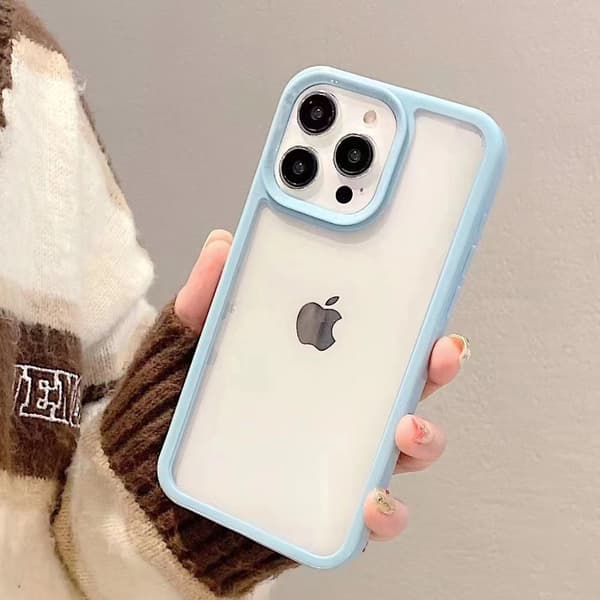 Deksel til iPhone 17 Pro Lyseblå Candy Akryl Space Hard