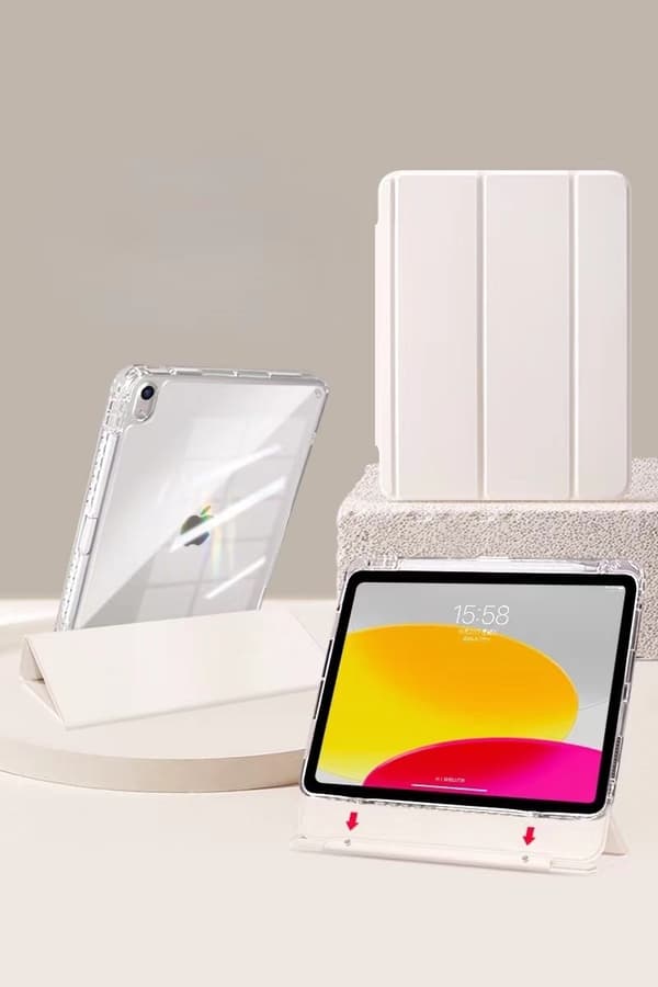 Stilig etui for iPad 10 Antikk Hvit \"Split Trifold Spenne\"