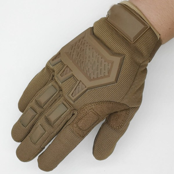 Kvinner Menn Sykkelhansker Utendørs Sport Trening Fjellklatring Full Finger Protection Touch Screen Khaki M