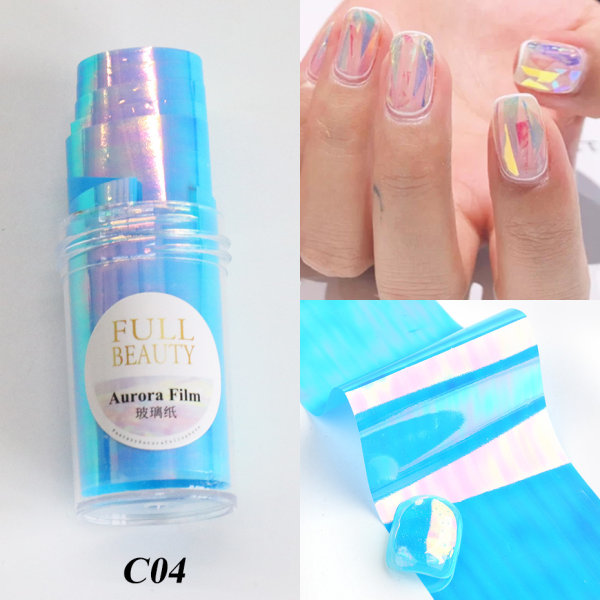 Nageldekorationer för Nail Art Aurora Paper Ins Magic Color Flaska Glaspapper Bottled Aurora paper-C04