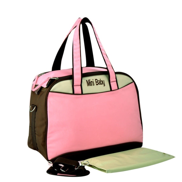 Pusletasker Mommy Bag Fashion Multi-Functional Crossbody Skulder med stor kapacitet Pink