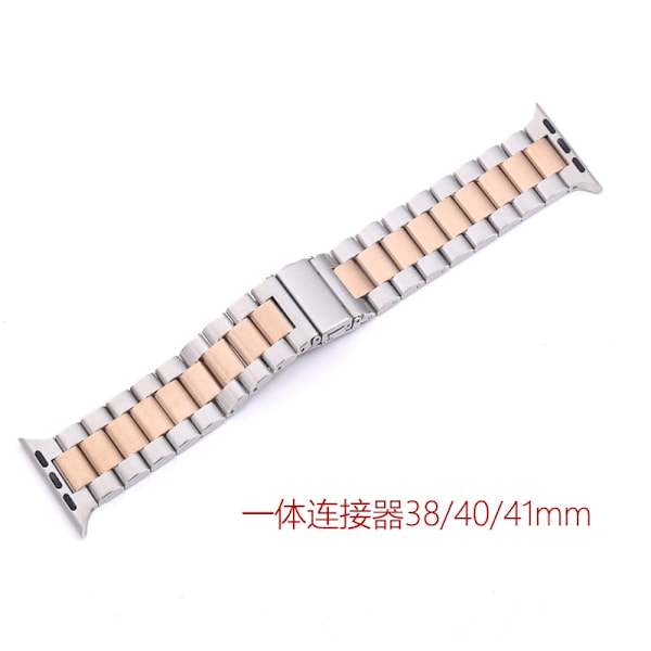 Kellon ranneke Apple Watch iWatch -kelloon, yksiosainen liitin 38/40/41mm ruusukulta