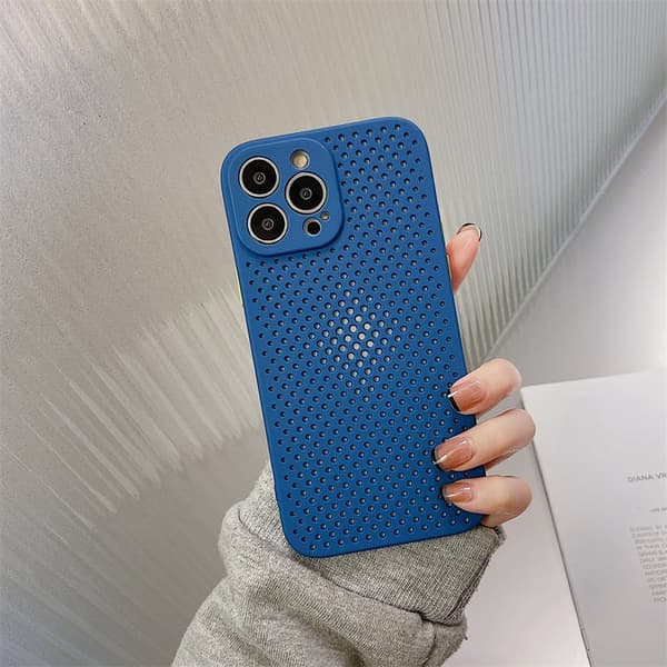Etui til iPhone 17 Pro Max Kongeblå Mesh Silikon Varmeavledning