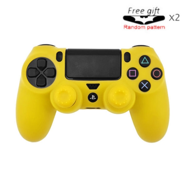 For PS4 håndtakshylse PS4 slankt håndtak kamuflasjedeksel PS4 håndtak Graffiti silikonbeskyttende Solid color-yellow