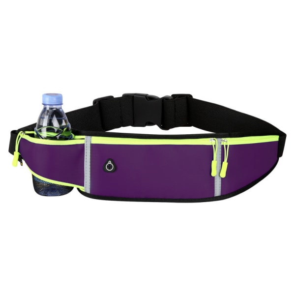 Fanny Pack Løpebelte Midjeveske Organizer Sport Vanntett Multifunksjonell NO.19 Purple Large size