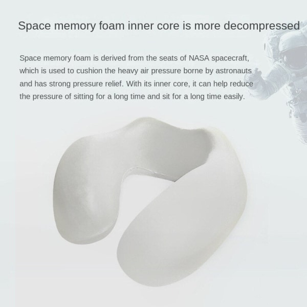 Myk komfortabel reisepute Memory Foam U-formet pute bærbar reise Extra Large (gray)