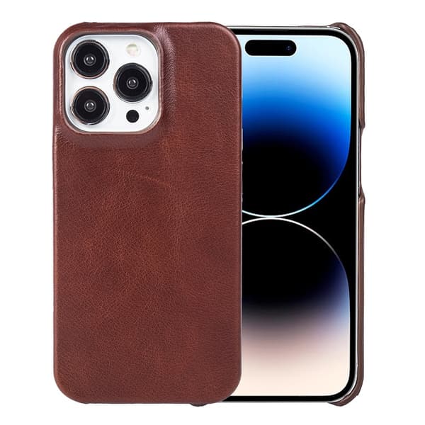 Etui til iPhone 16plus mørkebrunt læder