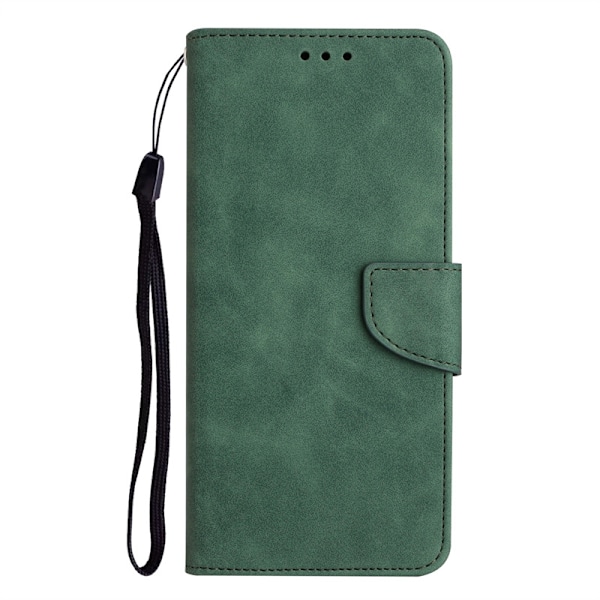 Etui til iPhone 13 Pro Grøn solid flip-blad kortslot læder solid hudfornemmelse spænde